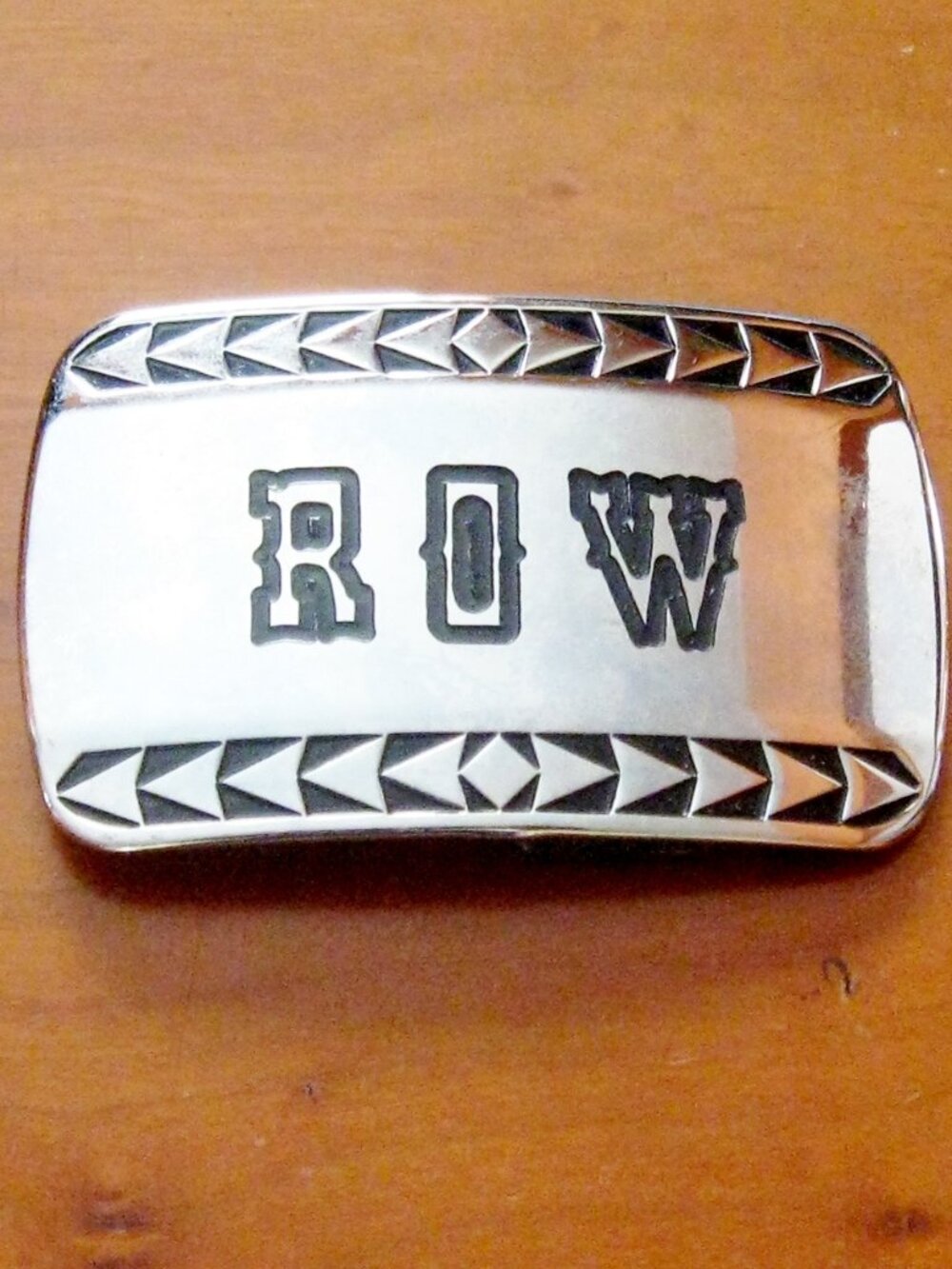 Rex Stuart Herbe Silver Belt Buckle ROW Initials 3" Wide Pacoima California